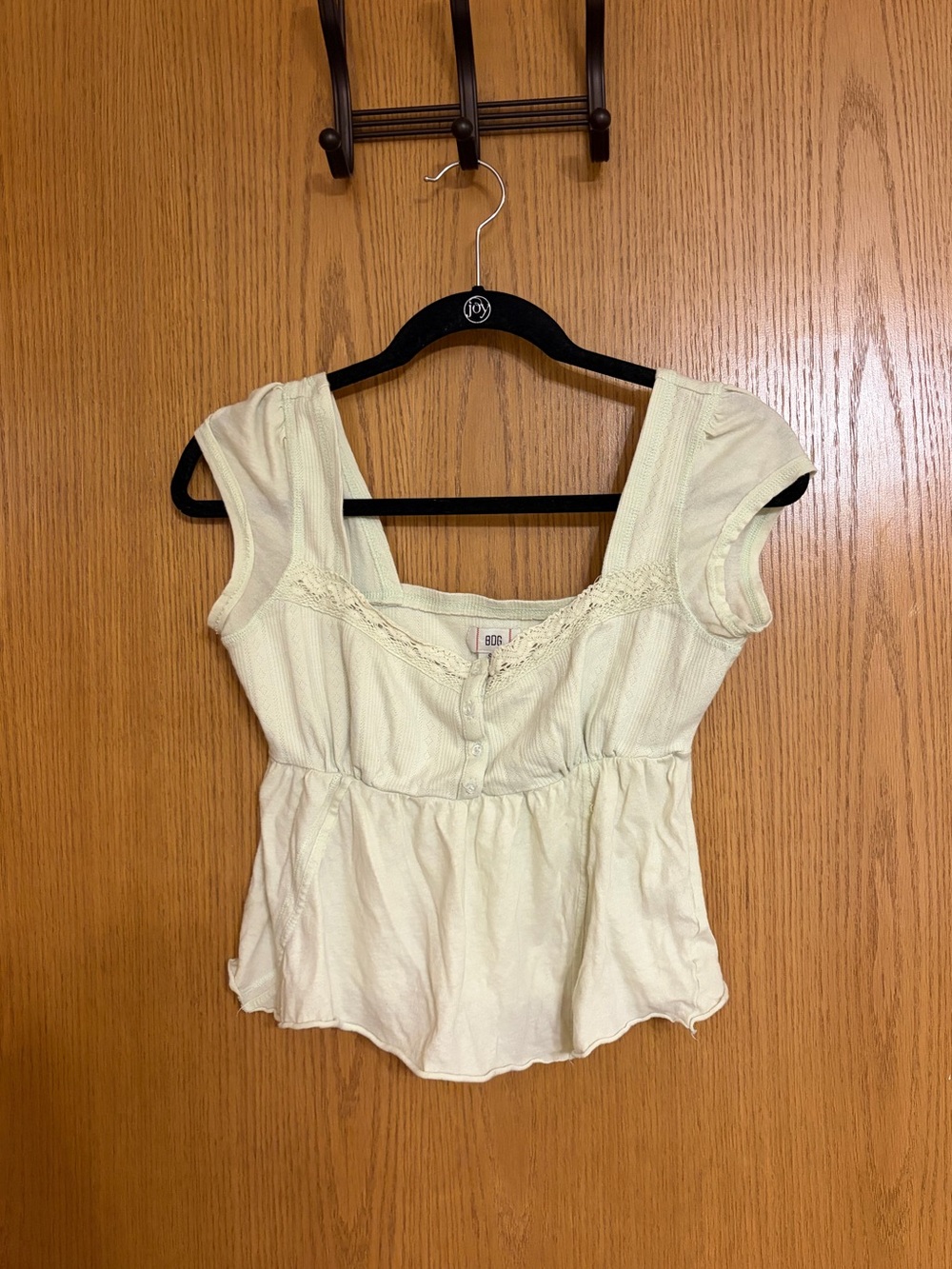 BDG Light Green Square Neck Top
